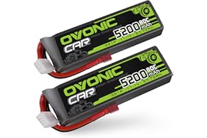 OVONIC 2S Lipo akumulator 80C 5200 mAh 7,4 V Lipo akumulator Hardcase Pack z wtyczką Deans T do RC Car Monster Truck Crawler RC Hobby (2 szt.)