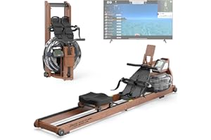 JOROTO Rowing Machine for Home Gym,Oak Wood Foldable Rower Machine with Bluetooth, Adjustable Tablet Holder - 330LS Weight Capacity