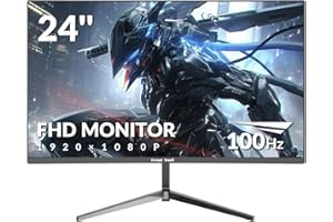 Great voell 24 Inch Curved Monitor 16:9 Aspect Ratio 100HZ FHD LED Display 99% sRGB - Thin Bezel Design - Eye-Care Technology - HDMI VGA Connectivity