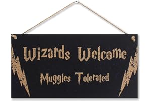 CARISPIBET Wizards Welcome muggles tolerated | divertido letrero decorativo, letreros para el hogar, letrero de bienvenida, magia