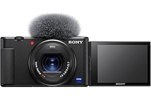 Sony Vlog-Kamera ZV-1 (Digitalkamera, 24-70mm, seitlich klappbares Selfie-Display für Vlogging & YouTube, 4K Video)