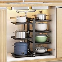 Organisateur De Poêles MASTERTOP Ajustable - 30-58,5cm, 7 Séparateurs, Métal Chromé - Gain De Place Cuisine