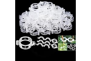 AVCITY 100 pezzi clip per pomodori, clip per piante, clip di supporto per piante da giardino, clip di fissaggio riutilizzabili per ortaggi e pomodori per supporto per innesti da giardinaggio (Bianco 100)