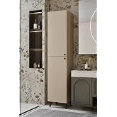 Furnitt Home Ramses D&uuml;z Kapaklı &Ccedil;ok Ama&ccedil;lı Y&uuml;ksek Dolap &ndash; 185x40x37 cm Beyaz, Gri, Bej/Kumtaşı | Mutfak, Banyo ve Depolama Do