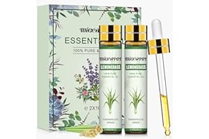 MIGCAPUT Olejków Eterycznych z Trawy Cytrynowej 2 x 10ML, Olejek z Trawy Cytrynowej Klasy Terapeutycznej, 100% Naturalny Olejki Aromaterapeutyczny do Dyfuzora Nawilżacza, SPA, Masażu, Mydła