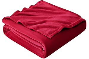 EHEYCIGA Coperta Pile Singolo, Plaid Divano Coperte Pile di Flanella Calda Morbida, Throw 130x165 Rosso