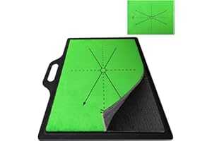 CARSEATTY Golf Training Mat 16.5"x12.8" Golf Swing training Mat with handle, Golf Mat for Swing Path Analysis and Swing Improvement for Golf Training, Indoor Outdoor Practice