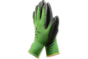 Gants de travail en fibres de bambou pour homme et femme Gants de travail de haute sensibilité pour le jardinage, la pêche, ouverture de coquillages, travaux de restauration et bien plus encore. Naturellement respirants! Disponibles en taille S, M, L et XL, vert