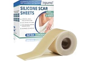 INPUMO Narbenpflaster, Silikonpflaster für Narben zum Erweichen und Glätten von Operationsnarben,Verbrennungen, Keloidoperationen, Sichere und wirksame Silikon Narbenpflaster, Behandlung für alle Hauttypen
