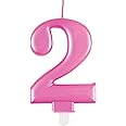 Dazzling Metallic Pink Number 2 Birthday Candle - Perfect Cake Topper for Unforgettable Milestones - 1 Pc