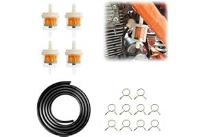 DYIOUXIN Kit de Manguera de Gasolina,Tubo Gasolina Moto,Filtro Gasolina Moto,1 Metro Manguera de Gasolina,4 Filtros Combustible con 10 Abrazaderas de Manguera,para Motocicletas,Tractores,Scooters,Camiones