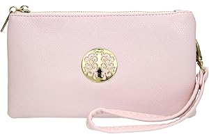 FASHION CHOICE Small Clutch Bags with Wristlet and Long Adjustable Strap - Packaged With FREE Elegant Tiana Marie Dust bag