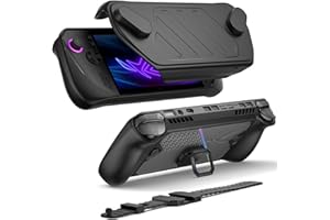JSAUX ModCase do ROG Ally X z odpinaną przednią obudową, etui ochronne, metalowy uchwyt i pasek do akcesoriów PowerBank, kompatybilne z ASUS ROG Ally X, akcesoria, zestaw podstawowy - PC0111 (czarne),