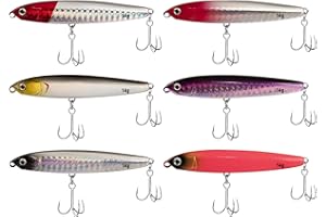 SANSOAK Fishing Lures Hard Plastic Body Artificial Spinner Minnow Baits, 6 Pack Bass Lures Sea Fishing Accessories for Wobbler Pike Carp Trout Perch Squid Catfish Fishing Baits 14g*6