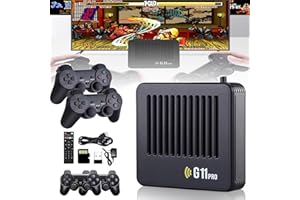 HOPASRISEE Retrowave G11 pro, 2026 Upgrade G11 Pro Konsole mit Vier Drahtlosen Dual Controllers, 4K Retro Spielekonsole, Plug & Play, Kindheit Neu Erleben(256G-100000,4 Gamecontroller)
