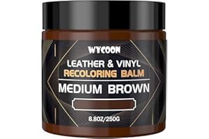WYCOON Kit Riparazione Pelle Marrone Medio - Tintura Liquida, Vernice e Crema Colorante per Divani, Mobili, Sedili Auto, Scarpe, Giacca| Ripristina Pelle Graffiata e Sbiadita