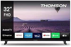 THOMSON 32 Pouces (80 cm) Full HD Télé Smart Android TV (WLAN, HDR, Triple Tuner DVB-C-S2-T2) – 32FA2S13-2023