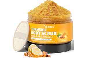 VOERUY Body Scrub,Turmeric Exfoliating Body Scrub, with Coconut Oil & Vitamin C, Gently Exfoliate Body Hand and Foot Scrub, Natural Deep Cleansing,Moisturized Skin for Women and Men, 11.28oz/320g
