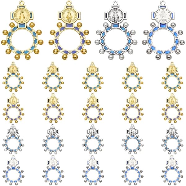 Rosario Da Dito - 30 Pezzi, Tascabile, Per Preghiera, Bomboniere Battesimo E Baby Shower - Foto 11