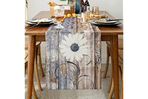 HANRUNSI Gris Camino de Mesa Moderno Camino de Mesa Lino Decorativas Mesa para Mesa de Cocina por Restaurante Fiesta Boda Interior Exterior Vacaciones Salón de Halloween Regalo Camino de Mesa 40 X 140 cm