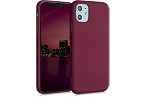 kwmobile Etui kompatybilne z Apple iPhone 11 - smukłe ochronne silikonowe etui na telefon TPU - czerwony rabarbar