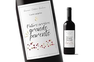 MELILO Etiquette de bouteille annonce surprise (Futurs arrière grands parents)