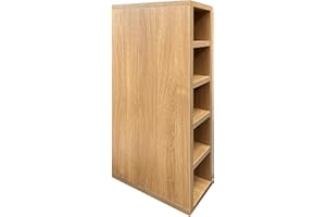 highdecora Slim Wine Rack Cabinet – Narrow Vertical Wine Rack Base or Wall Unit, 18mm MFC Wooden Rack for Kitchen, Living Room, Hotel, Restaurant – Rack Shelf for Storage (Lancaster Oak)