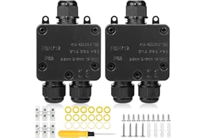 TWIRUSH 2 Stück Abzweigdose Wasserdicht, 3 Wege Verteilerdose Außen Wasserdicht, Abzweigdose IP68 Elektrischer Außenverteilerdose, Erdkabel Klemmdose Verbindungsdose für Ø4mm-15mm Kabeldurchmesser