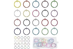 UTMACH 40 Piezas 30mm Anilla de Llavero Plano Redondo Anillas para Llaveros Anillos de Llavero de Metal Coloreado Anillos De Llavero Redondos Planos Kit para Llaves,Accesorios de DIY