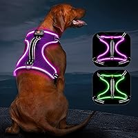 RUXAN LED Hundegeschirr - Wiederaufladbar, 7 Farben, Verstellbar Für Alle Hundegrößen