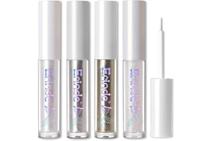 Erinde Set Eye Liner Liquid 4Pcs Pailleté, Stick à Paupières Métallisées Scintillant, Hautement Pigmenté Et Résistant à l'eau Longue durée, #01#02#03#04