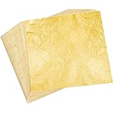 New Noam 100 Blätter Imitation Blattgold 14 x 14 cm， für Vergoldung Handwerk, Dekoration für Kunst (1)