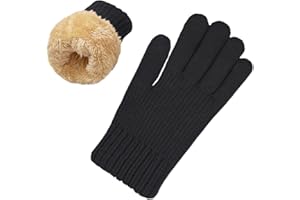 lifwimner Winterhandschuhe Damen mit Fleecefutter, Touchscreen Warme Strickhandschuhe Thermo Winter handschuhe für Outdoor Sport Laufen Radfahren