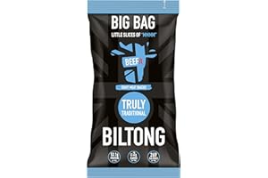 BEEFit Biltong Beef Jerky Big Bag - Healthy High Protein Snacks, Gluten Free and Keto Friendly Snack - Perfect for On-the-Go or Fitness Enthusiasts (Traditional, 250g)