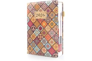 HW CASA Agenda Giornaliera 2026 Formato A5（Gen.-Dic.2026）, Festività Multilingue (DE/IT/ES/EN/FR),Gennaio-Dicembre 2026