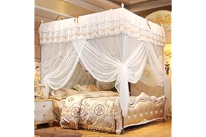 BROLEO Mosquito Net Bed Canopy (180*200*200) White Romantic Style