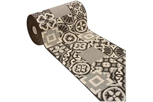 emmevi Tappeto Cucina 3D Passatoia Casa Antiscivolo Lavabile Maiolica Mod.CLELIA Dis.G 57X230 MARRONE