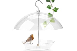 WILDLIFE FRIEND I Comedero para Pájaros Colgante - Campana Transparente para Comederos de Pájaros, Dispensador de Plástico para Alimentos