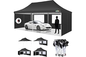COBIZI 3x6m Pop Up Gazebo Party Tent Wedding Canopy with Removable Sidewalls, Elegant Church Windows & Portable Bag, Anti-UV, 100% Waterproof, Canopy for Parties, Carport