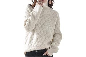 Pokem&Hent Herbst und Winter Oversized Strickpullover Rollkragen Damen Sweater Dicker Kaschmir Pullover