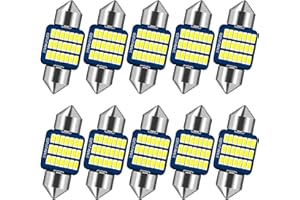 NEOVSUNY LED Innenbeleuchtung Auto, 10 Stück 31MM Auto Innen Beleuchtung, 12V Auto-LED-Glühbirne Innenraum, Canbus Fehlerfrei Innenraumbeleuchtung Birne, Auto LED-Lampe Ambientebeleuchtung, Weiß