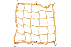 GOOFIT Redes Moto Cinturon Equipaje de Carga Elastico con Ganchos Pulsado reemplazo para Bicicletas de Motos Todoterrenos de Coches Camiones ATV Cars Truck 40 x 40 cm (Amarillo)