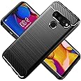 HTXWXJC Case for LG V50 ThinQ Case, LG V50 LM-V500XM Case, Slim Thin Carbon Fiber TPU Rubber Protective Cases Anti-Scratch Shockproof Cover for LG V50 ThinQ 5G Black