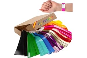 PEXANO Pulseras Papel para Eventos X1000 Piezas Colores - Brazalete Fiesta Pulseras Identificativas para Niños Eventos Seguridad Fiesta de Cumpleaños, Boda, Festival, Adulto Velada ✯GARANTÍA DE POR VIDA✯