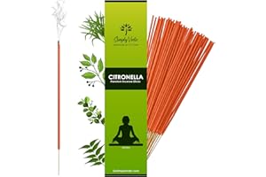 Simply Vedic Citronella Outdoor Patio Incense Sticks (120 Sticks) for Backyard, Travel, Camping| Made with Natural Ingredients, Citronella Oil, Lemongrass & Natural Essential Oils, Free from Chemicals