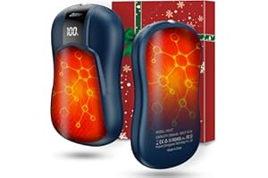 LYSUMURL Dual-Sided Hand Warmers Rechargeable 2 Pack, 10000mAh Electric Hand Warmer with 5 Heat Settings, Reusable Pocket Handwarmers for Gloves Golf Skiing Hiking Hunting, Gifts for Men Women Christmas