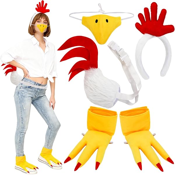Lot De 5 Déguisements Poulet Pour Enfant – Jupe Tutu Et Bandeau – Costume Poussin Jaune – Carnaval Et Halloween
