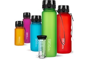 720°DGREE Gourde d'Eau 1l “uberBottle“ +Fruit-Infuseur softTouch - Sans BPA, Anti-fuite - Bouteille, water bottle idéale pour Enfants, Sport, Randonnée, Gym, Camping, Université, Voyage, Travail, Yoga