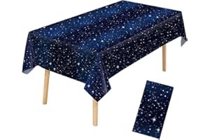 YXHZVON 1 Pezzi Tovaglia Battesimo Usa e Getta, Tovaglia Compleanno Stellata Blu, Tovaglie Riutilizzabile per Decorazione Casa Anniversario Laurea Compleanno Party(137 x 274 cm)