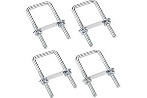 DUOYIF 4 Pezzi Bulloni a U M6 U-Bolts 80 x 50 Mm, Bulloni U Quadrati In Acciaio Inox Con Dado Piastre Rondella, Bullone U Per Tubo Dell'Acqua Fisso, Tubo, Barche, Per Diametri Del Tubo Inferiori a 50 Mm